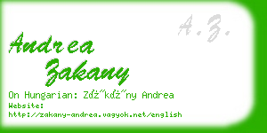 andrea zakany business card